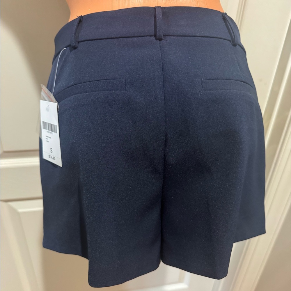 FOREVER 21 Navy Blue 2p Suit Double Breasted Blazer High Waist Shorts S Small - Picture 11 of 13